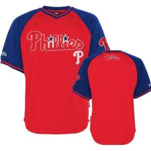   Phillies Youth Red/Royal Stitches V Neck Jersey