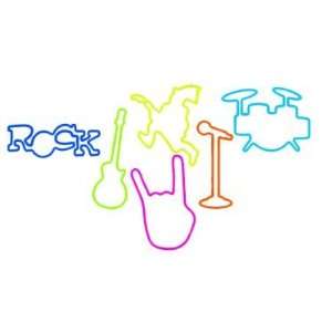  Wild Bands Rock and Roll Shaped Rubber Bands: Toys & Games