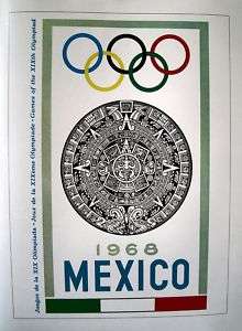 XIX Olympic Games 1968 Mexico   Olympic Poster  