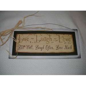 Live Well Laugh Often Love Much Wall Art Wooden Sign Ivy Vine Country 