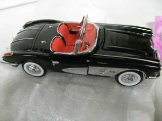 Franklin Mint Chevrolet Corvette Roadster 1958 Black Car B11WT29 