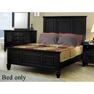  Queen Size Bed Cape Cod Style in Black Finish Furniture 