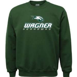 Wagner Seahawks Forest Green Youth Logo Crewneck 