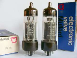 Pair of NOS (New Old Stock) MULLARD PL36 vintage electron tubes made 