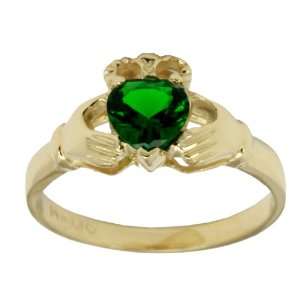   : Ladies 14k Yellow Gold Irish Claddagh Ring Band (Size 5.5): Jewelry