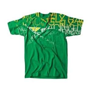 Fly Racing Wire T Shirt   2X Large/Green Automotive