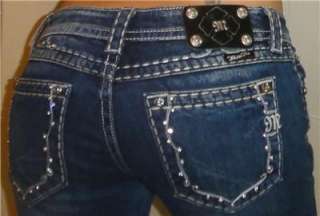 MISS ME Low Rise Boot Crystal Pocket womens jeans size 28 SeXy!  