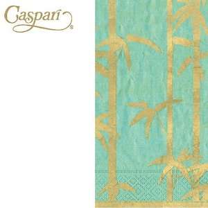  Caspari Paper Napkins 10591G Bamboo Silk Turquoise Guest 