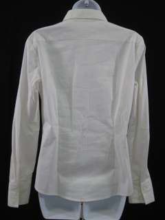 ADEC2 White Pleated Button Down Shirt Blouse Top Sz M  
