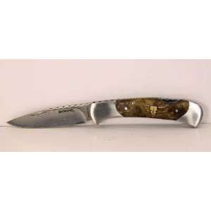  Browning Burl Wood Knife with Custom Maple Texas Longhorn 