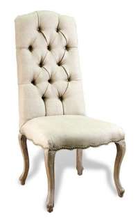wonderfully constructed high back formal dining room chair, tufted 