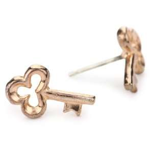 Bing Bang Tiny Rose Gold Key Stud Earrings