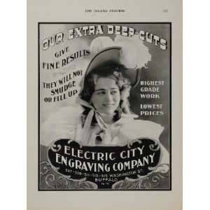   Vintage Ad Electric City Engraving Woman Printing   Original Print Ad
