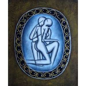  Modern Romantic Lovers Oil Painting 24 x 20 inches: Home 
