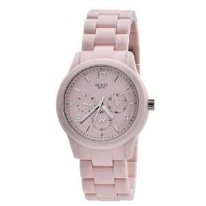   Round Plastic Case, Pink Dial, Japenes Quartz Movement Watch: Watches