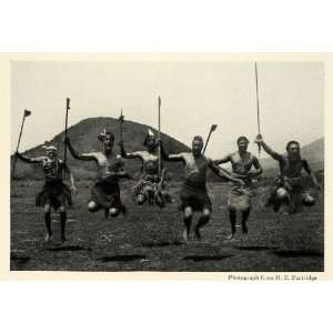 1925 Print Maori Warrior Haka Partridge Costume Tribal New Zealand 