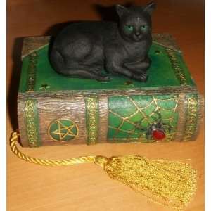   Cat on Cobweb Jewelery Box or Bedroom Caddy