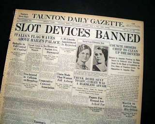 Gangster Era Headline Illegal SLOT MACHINES Gambling BUST 1936 Old 