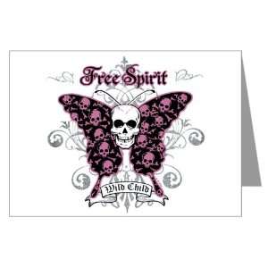   Greeting Card Butterfly Skull Free Spirit Wild Child 
