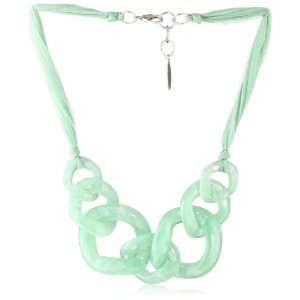  Adia Kibur Green Resin Link Chiffon Necklace: Jewelry