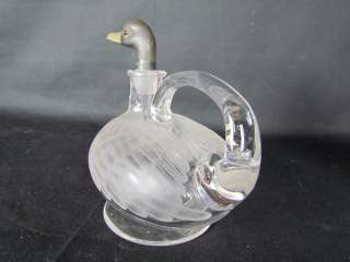 Sgnd Escalier De Cristal,Paris Cut Glass Duck Decanter  