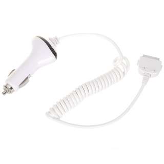 Car Charger w/ Cable for Apple iPad White 12 24V DC  