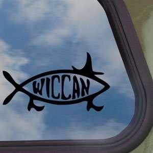  Wiccan Fish Witch Wicca Black Decal Truck Window Sticker 