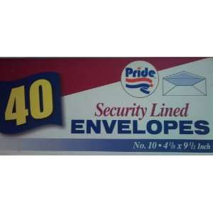  Pride Security Lined Envelopes, 4 1/8x9 1/2 Inch, 40/pack 
