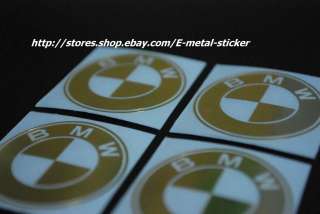 BMW metal decal sticker 3cm * 3 cm golden  