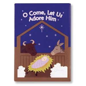 Christmas Religious Nativity Magnet O Come Let Us Adore Him 2 and 5 