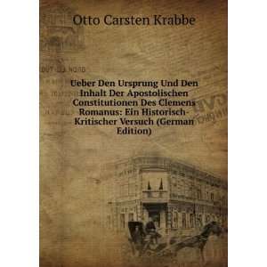    Kritischer Versuch (German Edition) Otto Carsten Krabbe Books