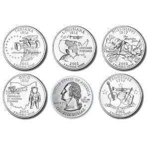  Complete 5 Coin 2002 D State Quarter Set 