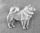 OLD REAL SILVER SLED DOG,ESKIMO ,SAMOYED HUSKY PIN