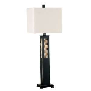 Kenroy Homes Windowpane Table Lamp with Oil Rubbed Bronze Finish and a 