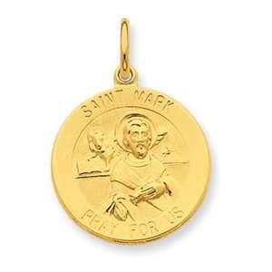 24k Gold plated Sterling Silver Saint Mark Medal Pendant   JewelryWeb