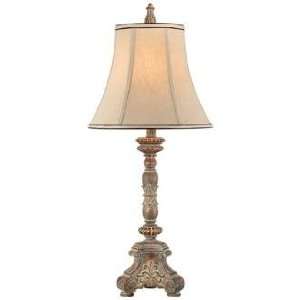  French Candlestick Two Tone Brown Table Lamp: Home 