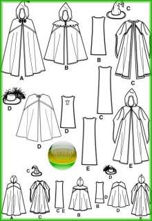 Kids Medieval Wizard Crusader Princess Cloak Patterns  