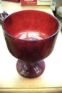 Old Ruby Hoosier Glass Candy Dish #4031 A 4  