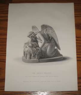 Angel Whispers to Sleeping Baby Sculpture 1863 Print  