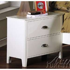  Nightstand Contemporary Style White Finish: Home & Kitchen