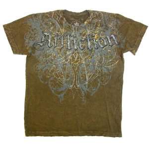 Affliction Eagle Shield Tee (Large, Brown): Everything 