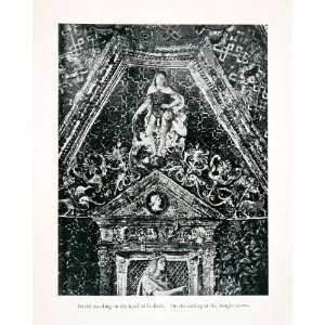  1907 Print David Head Goliath Ceiling Borgia Vatican Italy 