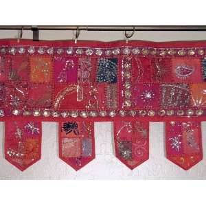  Red Traditional Style Valance Toran Door Topper XXL
