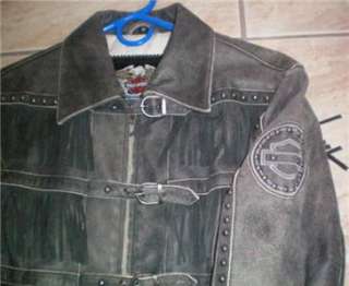 Harley Davidson Leather Jacket Windswept Studded Fringe Size Small