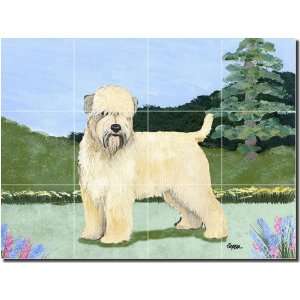 Wheaten Terrier by M. K. Zeppa   Ceramic Tile Mural 12.75 x 17 