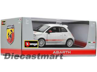 BbURAGO 124 FIAT 500 ABARTH ESSESSE NEW DIECAST MODEL CAR WHITE WHITE 