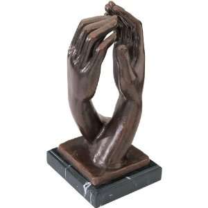  16.5 Cast Iron Hand Marble Base Statue Inspired By Auguste Rodin 