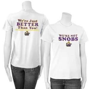  LSU Tigers Ladies White Snob T shirt: Sports & Outdoors