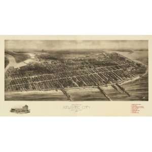   1909 Panoramic View of Atlantic City, New Jersey by Hughes & Bailey