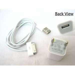 Sync Cable Lead + Power Charger Adaptor Plug (for US only) for iPhone 